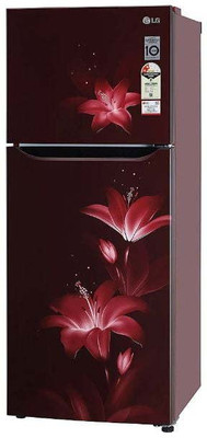 LG 260 L Frost Free Double Door Top Mount 2 Star Refrigerator  (RubyGlow, GL-N292BRGY)