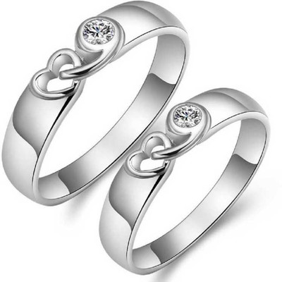 Agarwalproduct Adjustable Couple Rings Combo for Lovers Brass, Stainless Steel, Copper Cubic Zirconia Rhodium, Silver, Titanium Plated Ring