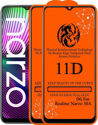 aplexx Edge To Edge Tempered Glass for Realme Narzo 30A, Realme Narzo 20, Realme Narzo 20A, Realme Narzo 10, Realme Narzo 10A(Pack of 2)