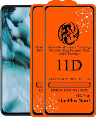 aplexx Edge To Edge Tempered Glass for Oneplus Nord, Oneplus Nord 5G(Pack of 2)