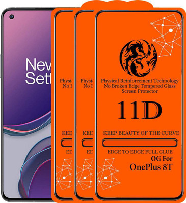 aplexx Edge To Edge Tempered Glass for Oneplus 8T, Oneplus 9, VIVO X50(Pack of 3)