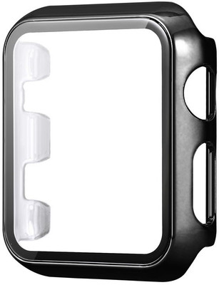CallSmith Tempered Glass Guard for Apple Watch 42 MM Series 3, Series4 , Series5,, Electroplate PC Protective Case with Tempered Glass(Pack of 1)