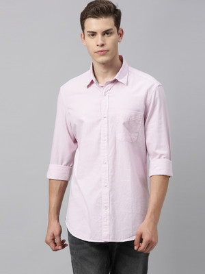 RARE RABBIT Men Solid Casual Pink Shirt