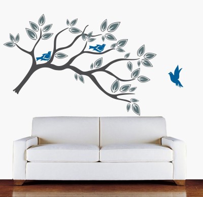 StickerYard 56 cm Birds On Tree Branch Self Adhesive Sticker(Pack of 1)