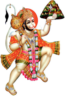Masstone 60 cm God Hanuman ji Religious Wall Sticker Self Adhesive Sticker(Pack of 1)