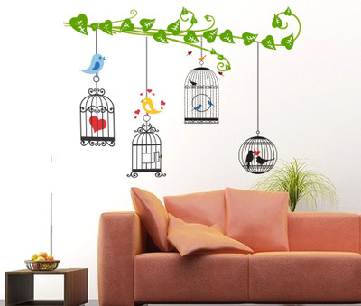 StickerYard 66 cm Cages & Birds Self Adhesive Sticker(Pack of 1)