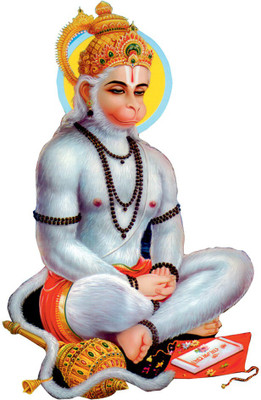 Masstone 66 cm God Hanuman ji Religious Wall Sticker Self Adhesive Sticker(Pack of 1)