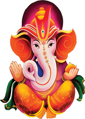 Masstone 56 cm Lord Ganesha Religious God Wall Sticker Self Adhesive Sticker(Pack of 1)