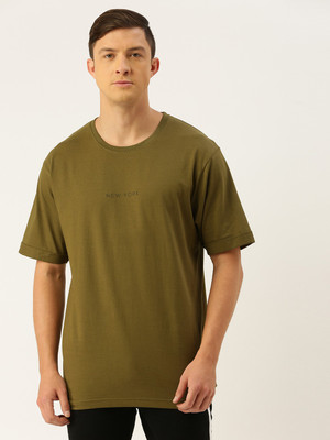 DIFFERENCE OF OPINION Typography Men Round Neck Green T-Shirt