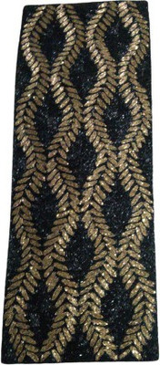 Awesomedecor Black, Gold 91.44 cm Reversible Table Runner(Polyester)