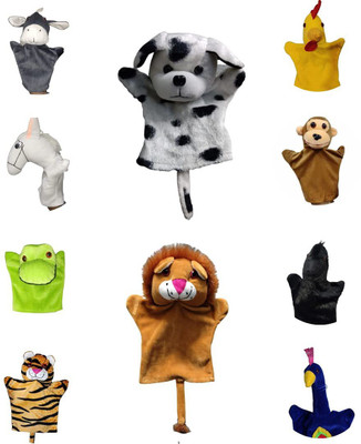 Ritu Shubhman's Creation Hand Puppets for Kids | Multipurpose Toys | Set of 10 pcs Puppets Hand Puppets(Pack of 10)