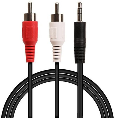 LipiWorld  TV-out Cable 3.5 mm Male to 2 RCA Male Stereo Audio Aux Cable- 3.5mm M to 2RCA M 3 Meter(Black Red, For Home Theater)