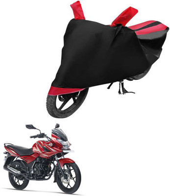 bikecar Two Wheeler Cover for Bajaj(Discover 150 f, Black, Red)