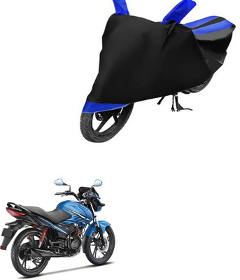 RONISH Waterproof Two Wheeler Cover for Hero(Glamour FI, Black, Blue)