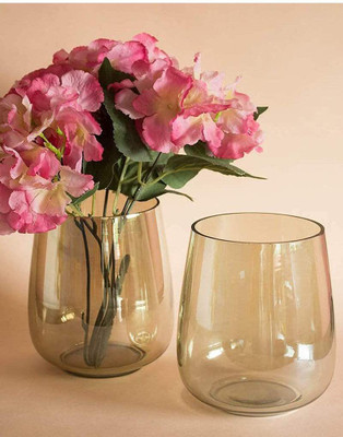 Decent Glass Glass Vase(8 inch, Clear)