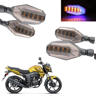 COMICAL Front, Rear LED Indicator Light for Honda CB Trigger(Blue, Yellow)