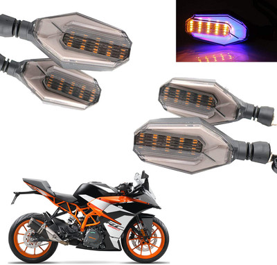 COMICAL Front, Rear LED Indicator Light for KTM RC 390(Blue, Yellow)