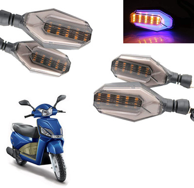 COMICAL Front, Rear LED Indicator Light for Mahindra Gusto(Blue, Yellow)