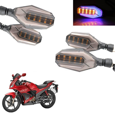 COMICAL Front, Rear LED Indicator Light for Hero Karizma ZMR(Blue, Yellow)