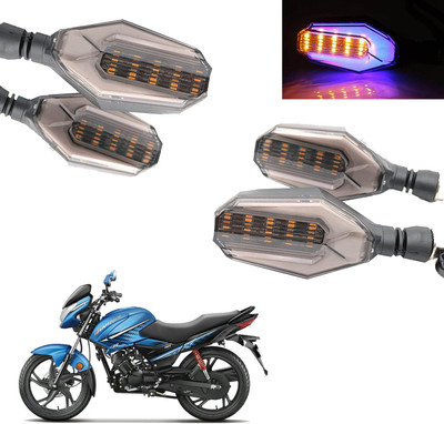 COMICAL Front, Rear LED Indicator Light for Hero Glamour(Blue, Yellow)