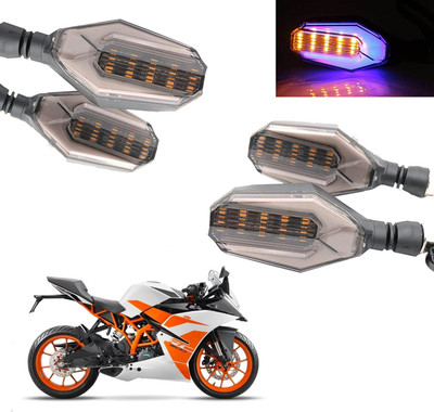 COMICAL Front, Rear LED Indicator Light for KTM RC 200(Blue, Yellow)