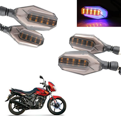 COMICAL Front, Rear LED Indicator Light for TVS Flame DS125(Blue, Yellow)