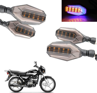 COMICAL Front, Rear LED Indicator Light for Hero Splendor Plus(Blue, Yellow)