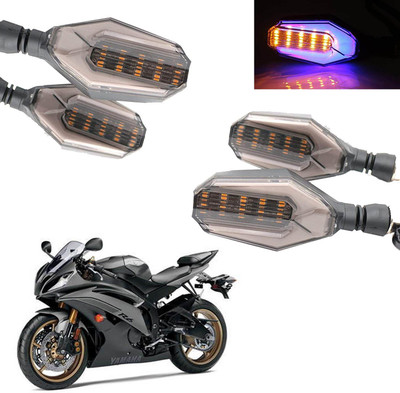 COMICAL Front, Rear LED Indicator Light for Yamaha Universal For Bike(Blue, Yellow)