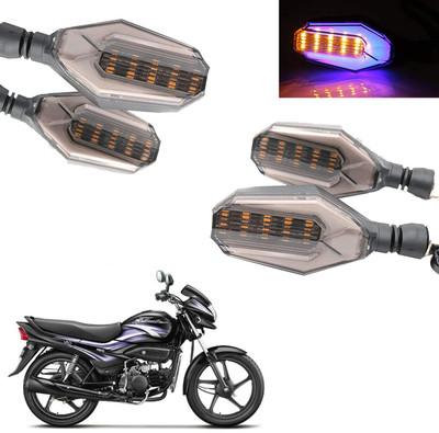 COMICAL Front, Rear LED Indicator Light for Hero Super Splendor(Blue, Yellow)