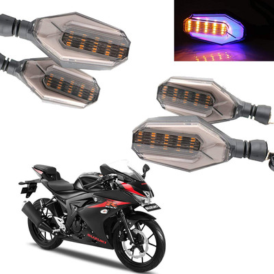 COMICAL Front, Rear LED Indicator Light for Suzuki GS 150R(Blue, Yellow)
