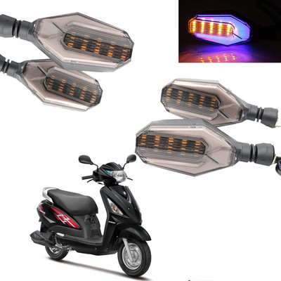 COMICAL Front, Rear LED Indicator Light for Suzuki Swish 125(Blue, Yellow)