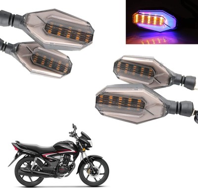 COMICAL Front, Rear LED Indicator Light for Honda CB Shine(Blue, Yellow)
