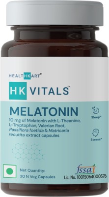 HEALTHKART HK Vitals Melatonin 10mg with Valerian for Deep Sleep, Stress & Anxiety Relief(30 Capsules)