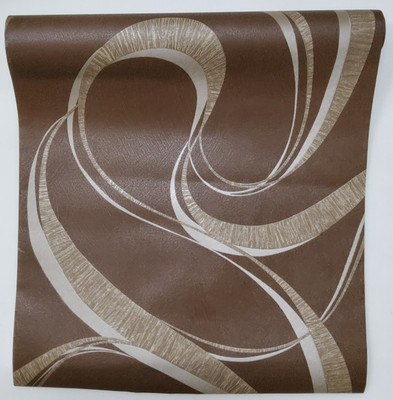 GRAH PRAVESH Embossed Abstract Brown Wallpaper(L x W: 1000 cm x 53 cm)