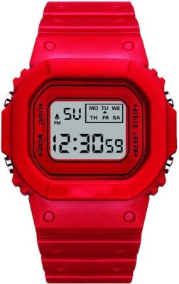 Timor F-TM540 Red Color Synthetic Silicone Strap Square Dial Multi-Function Automatic Waterproof Digital Sports Watch for Men and boys Digital Watch  - For Boys & Girls