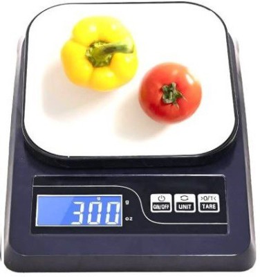 Qozent Kitchen Weight Scale, Digital Grams and Ounces for Weight Loss, Baking, Cooking and Keto, Upto 10 KG for Home Weighing Scale(black,silver)