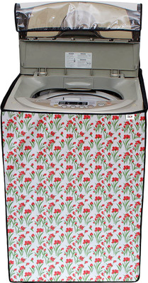 AAVYA UNIQUE FASHION Top Loading Washing Machine  Cover(Width: 58.42 cm, Red, White)