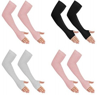 QUEERY Nylon Arm Sleeve For Men & Women(Free, Pink, Pink, Grey, Black)