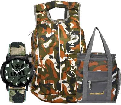 GOOD FRIENDS Branded Quality Casual Travel Bags School Bag Army