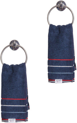 JOCKEY Cotton 550 GSM Hand Towel(Pack of 2, Ink Blue Grindle)