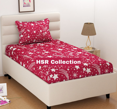 HSR Collection 144 TC Microfiber Single Printed Flat Bedsheet(Pack of 1, Maroon)
