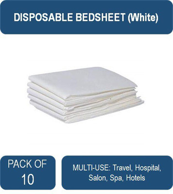 Modi Household 35 TC Polyester Single Solid Flat Bedsheet(Pack of 10, White)