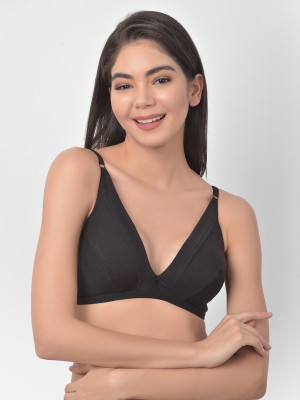 Clovia Women Plunge Non Padded Bra(Black)