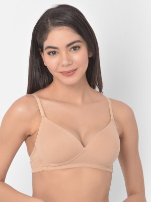 Clovia Women Plunge Heavily Padded Bra(Beige)