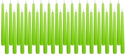 atorakushon ® Smokeless and Dripless Scented Taper Stick Candles for Decorations Any Festival & Party Candle(Green, Pack of 32)