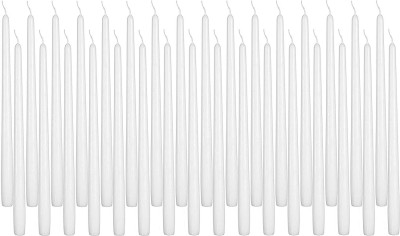 atorakushon ® Smokeless and Dripless Scented Taper Stick Candles for Decorations Any Festival & Party Candle(White, Pack of 32)