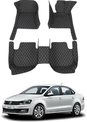 AYW Leatherite 7D Mat For  Volkswagen Vento(Black)