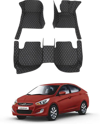 AYW Leatherite 7D Mat For  Hyundai Verna(Black)