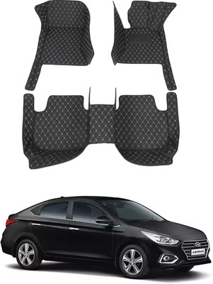 AYW Leatherite 7D Mat For  Hyundai Verna(Black)