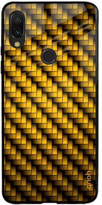 QRIOH Glass Back Cover for Redmi Note 7 Pro(Multicolor, Grip Case, Silicon, Pack of: 1)